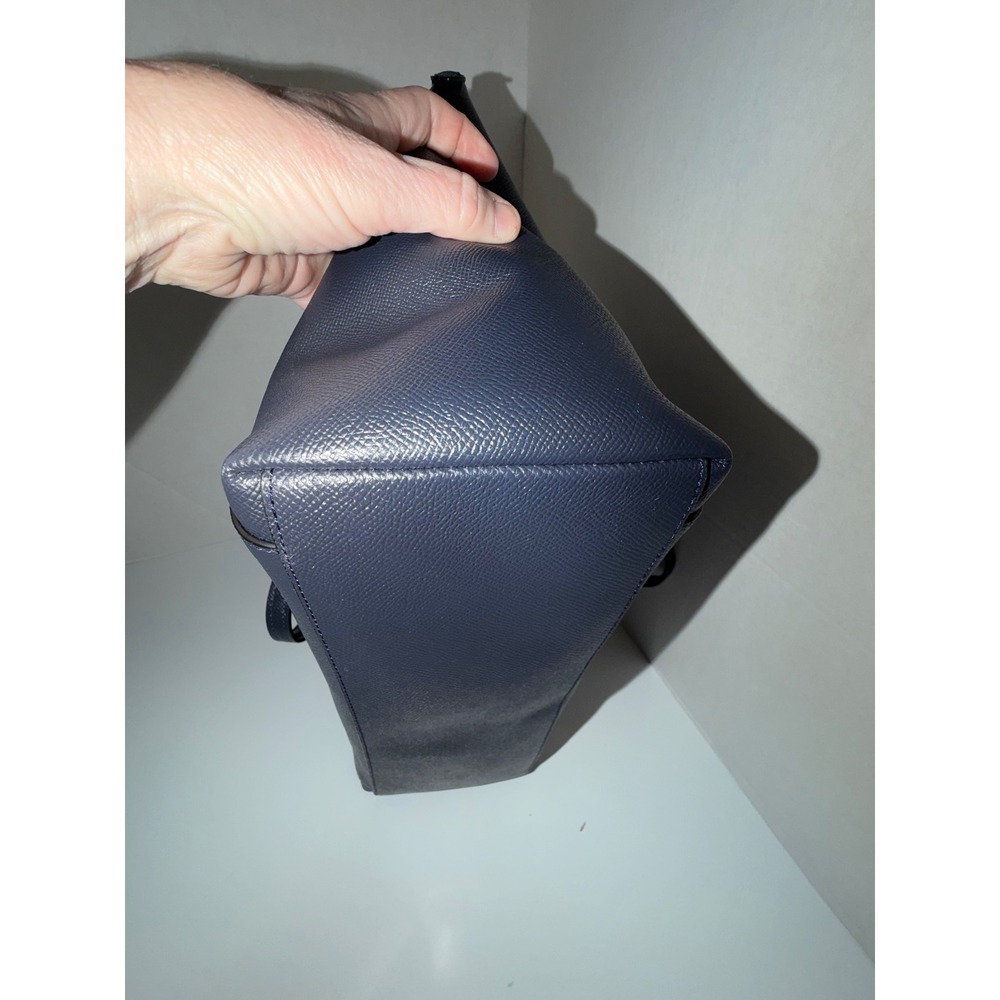 Coach Ava Chain Tote Midnight Navy Crossgrain Leather Shoulder Bag F57526 - Picture 11 of 16